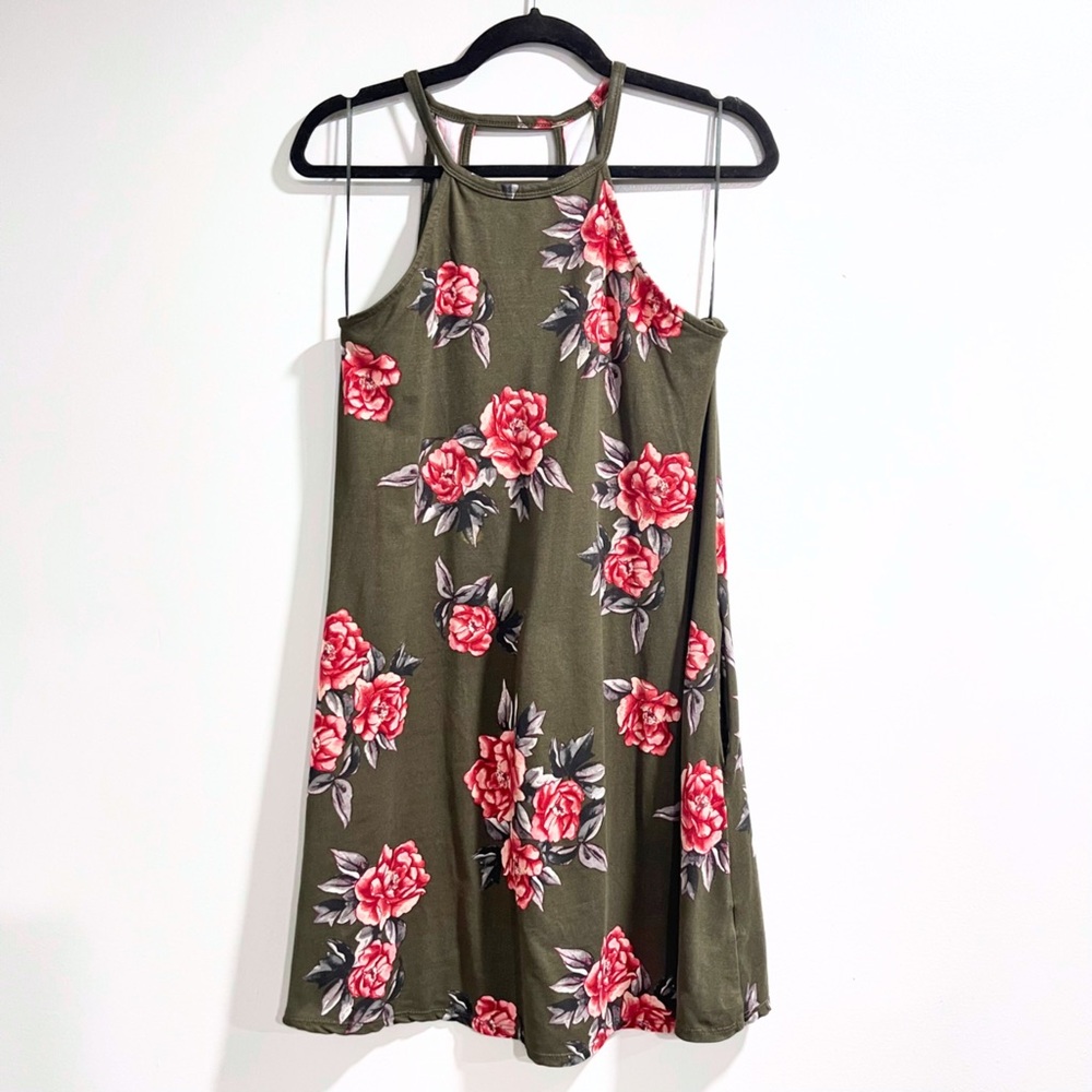 Nine Britton - Women's Size Small Color Olive - "Peggie Back Detail Knit Dress"